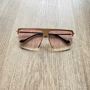 otra hamptons gold & pink oversized shield retro y2k sunglasses eyewear NEW